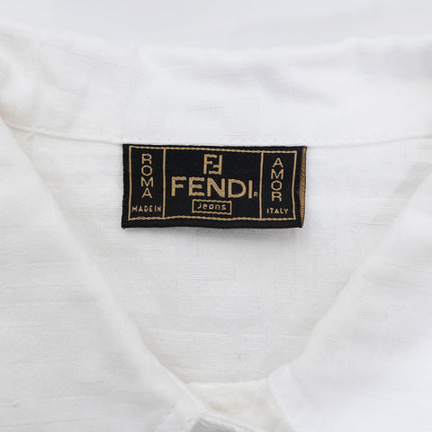 フェンディ FENDI Size42 長袖 コットン ジャケット ホワイト WS9767