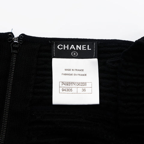Chanel Size36 Back Zip Dress Black WS9774