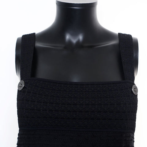 CHANEL Size 36 back zip one piece black WS9774