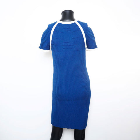 Chanel Size 34 Short Sleeve Dress Blue WS9775