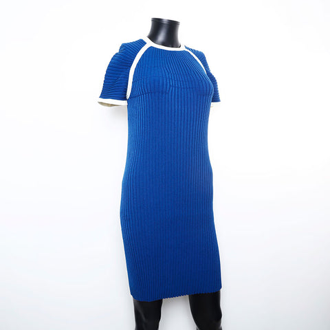 Chanel Size 34 Short Sleeve Dress Blue WS9775