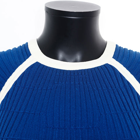 Chanel Size 34 Short Sleeve Dress Blue WS9775