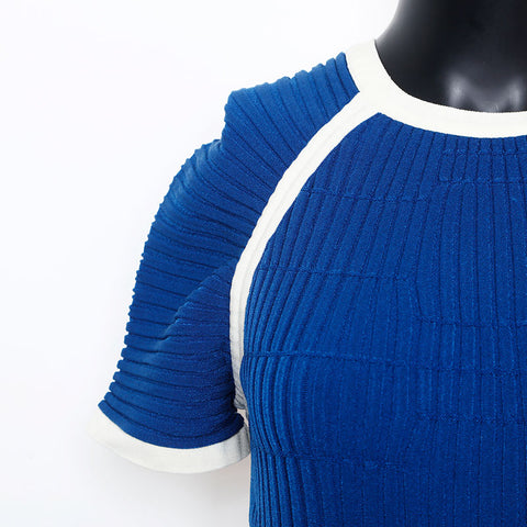 Chanel Size 34 Short Sleeve Dress Blue WS9775