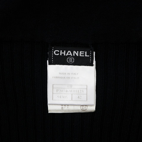 Chanel Size 42 03P Sleeveless Dress Black WS9779