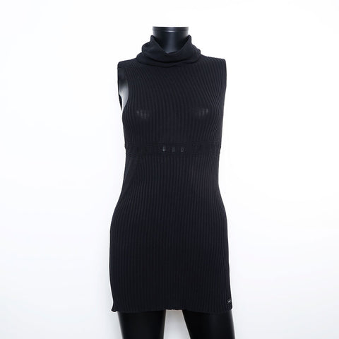 Chanel Size 42 03P Sleeveless Dress Black WS9779