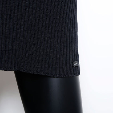 Chanel Size 42 03P Sleeveless Dress Black WS9779