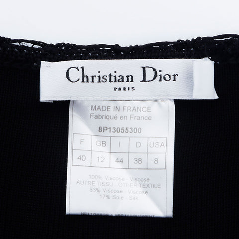 クリスチャンディオール Christian Dior Size40 レース ニット ブラック WS9780