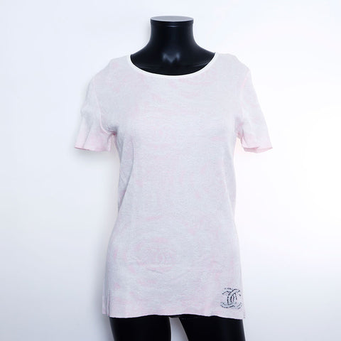 Chanel CHANEL Size38 Coco Mark Tie-dye Short Sleeve T-shirt Pink WS9781