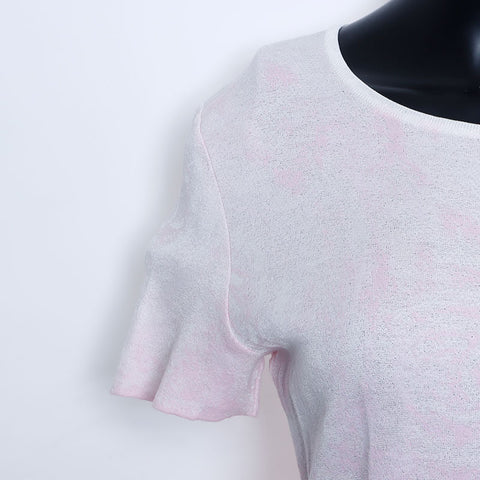 Chanel CHANEL Size38 Coco Mark Tie-dye Short Sleeve T-shirt Pink WS9781