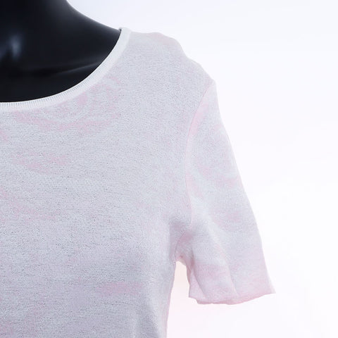 Chanel CHANEL Size38 Coco Mark Tie-dye Short Sleeve T-shirt Pink WS9781