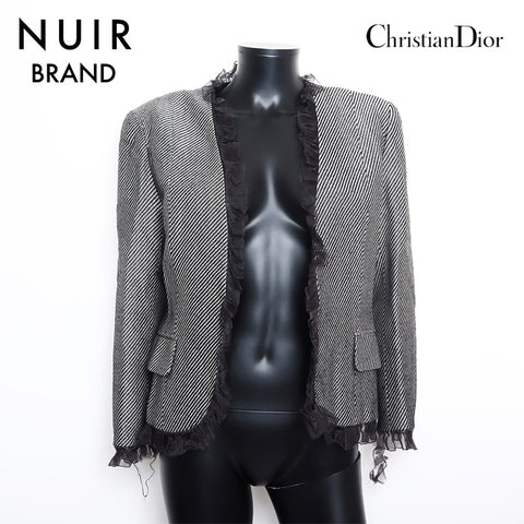 Christian Dior Size 11 Houndstooth Jacke Schwarz Weiß WS9783