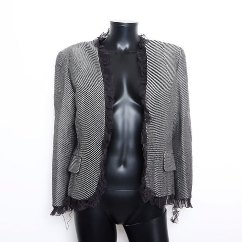 Christian Dior Size 11 Houndstooth Jacke Schwarz Weiß WS9783