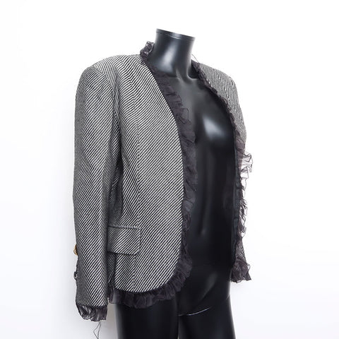 Christian Dior Size 11 Houndstooth pattern Jacket Black White WS9783