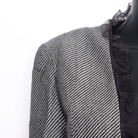 Christian Dior Size 11 Houndstooth pattern Jacket Black White WS9783