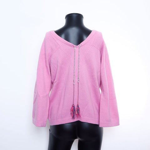 CHANEL Size38 cashmere knit pink WS9788