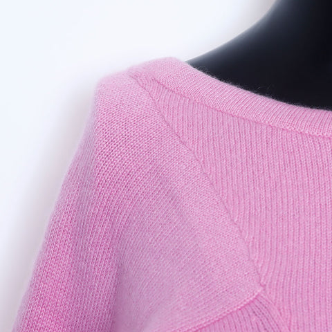 Chanel Size 38 Cashmere Knit Pink WS9788