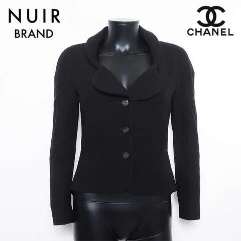 CHANEL Size 38 Wool Jacket black WS9791