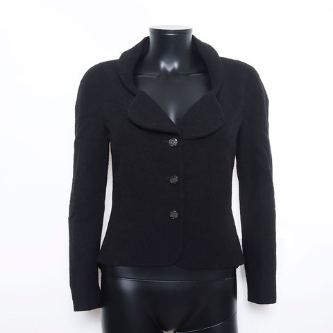 CHANEL Size 38 Wool Jacket black WS9791