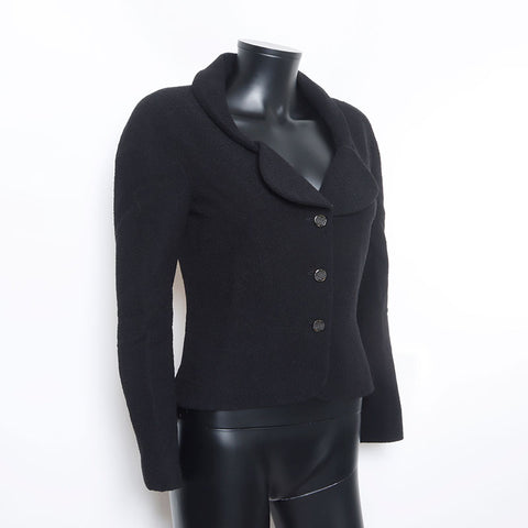 CHANEL Size 38 Wool Jacket black WS9791