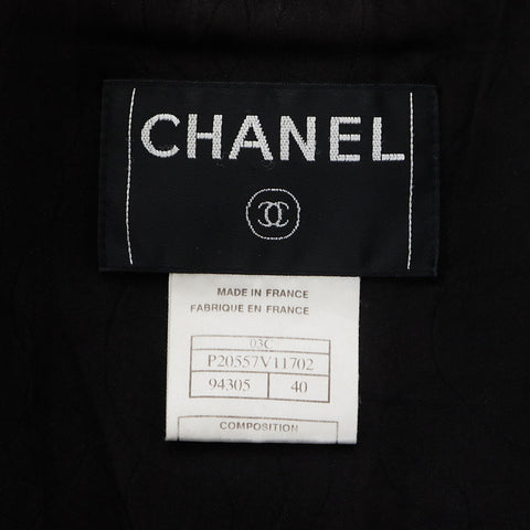 シャネル CHANEL Size40 03C ウール ジャケット ブラック WS9792