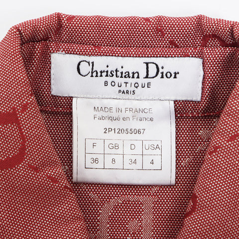 クリスチャンディオール Christian Dior Size38 ロゴ 長袖シャツ レッド WS9795