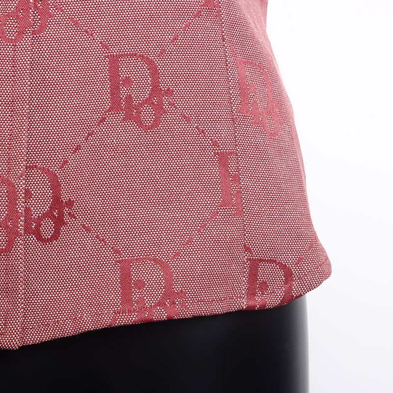 Christian Dior Size 38 Logo Long Sleeve Shirt Red WS9795