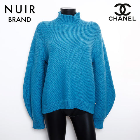 Chanel Size 42 Knit Blue WS9796