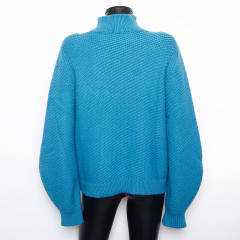 CHANEL Size42 knit blue WS9796