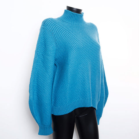 Chanel Size 42 Knit Blue WS9796