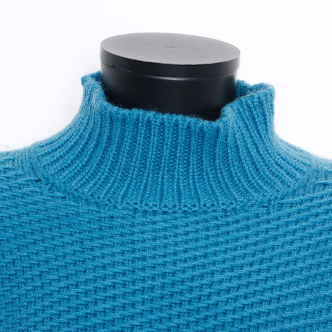 CHANEL Size42 knit blue WS9796