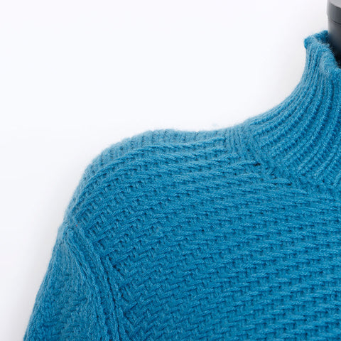 CHANEL Size42 knit blue WS9796