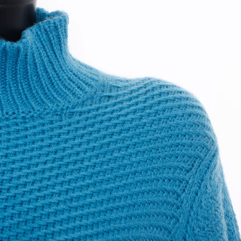 CHANEL Size42 knit blue WS9796