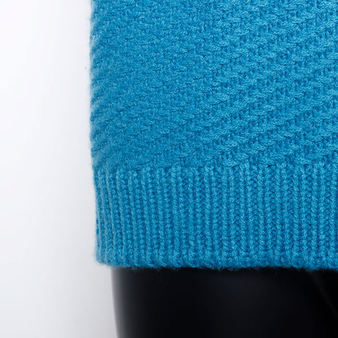 CHANEL Size42 knit blue WS9796