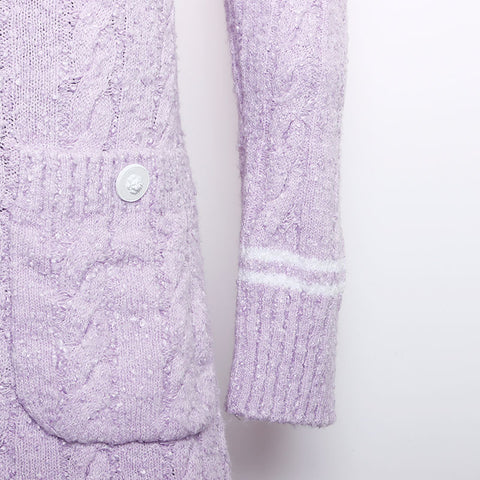 CHANEL Size 36 Cotton with belt cardigan purple WS9800