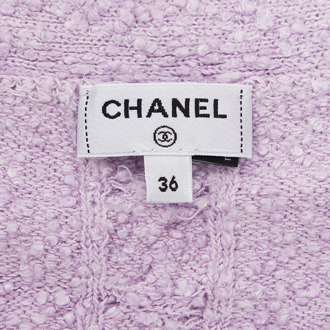 CHANEL Size 36 Cotton with belt cardigan purple WS9800