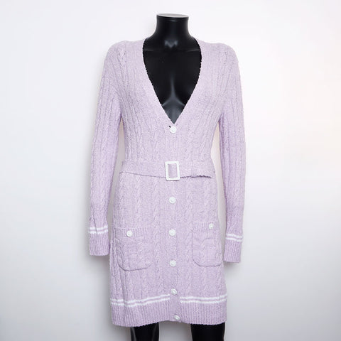 CHANEL Size 36 Cotton with belt cardigan purple WS9800