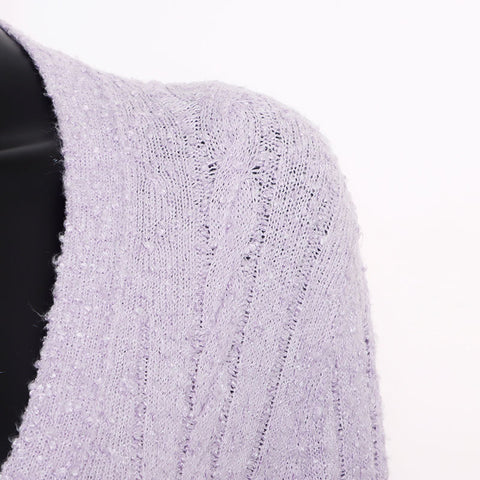 CHANEL Size 36 Cotton with belt cardigan purple WS9800