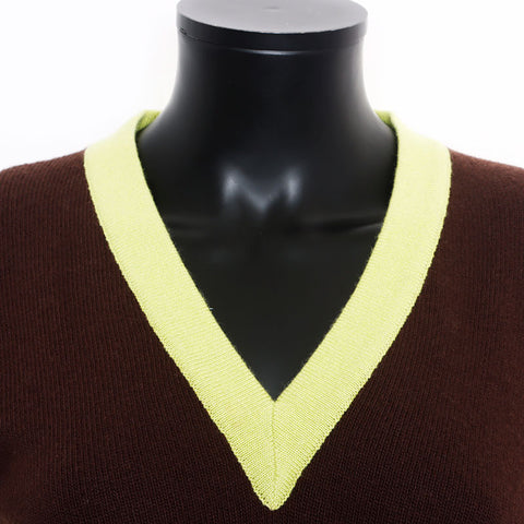 Chanel Size38 00A Pull en tricot en tricot cardigan brun WS9803