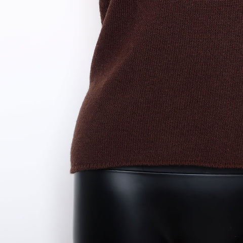 Chanel Size38 00A Sweater Knit Logo Cardigan Brown WS9803