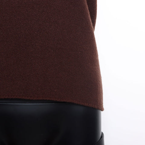 Chanel Size38 00A Sweater Knit Logo Cardigan Brown WS9803