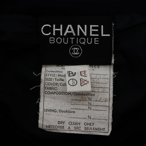 CHANEL Size36 Jacket Dress Suit Ribbon setup black WS9804