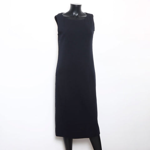 CHANEL Size36 Jacket Dress Suit Ribbon setup black WS9804