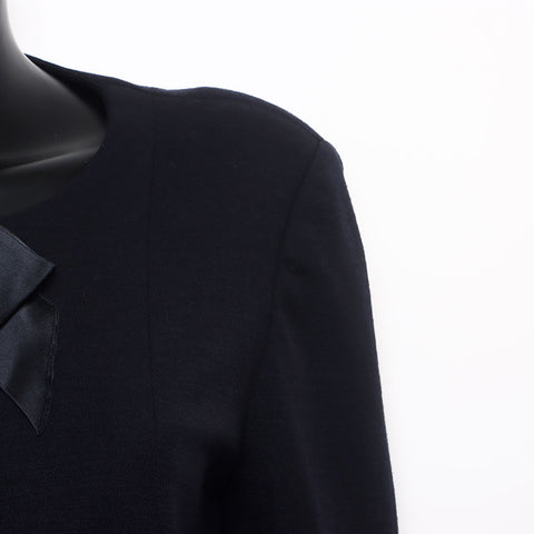 Chanel size36 veste robe costume ensemble ruban noir ws9804