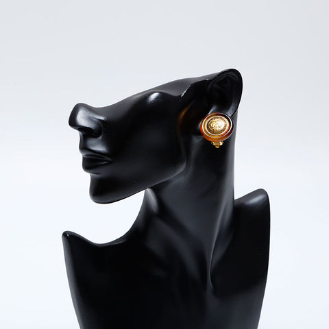 Chanel Chanel 97p Coin Round Boucles d'oreilles Gold WS9809