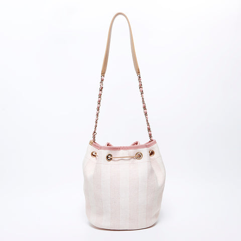 シャネル CHANEL 29番台 キャンバス ドーヴィル バケットバッグ ショルダーバッグ ピンク WS9814