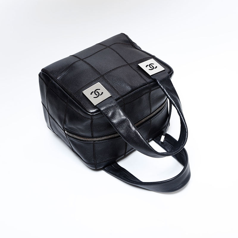 シャネル CHANEL 8番台 キャビアスキン チョコバー トートバッグ