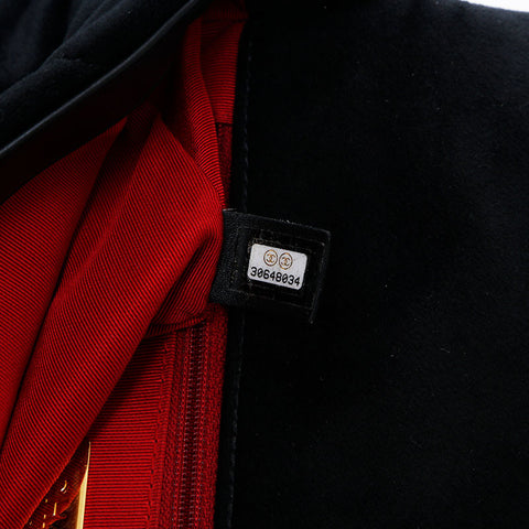 Chanel CHANEL 30th Velvet Chanel19 Shoulder Bag Black WS9832