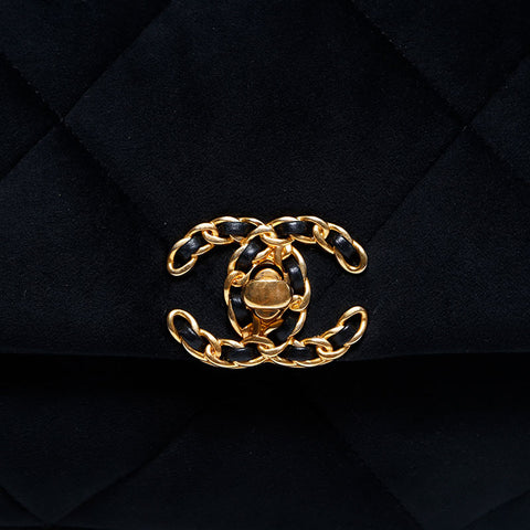 Chanel CHANEL 30th Velvet Chanel19 Shoulder Bag Black WS9832