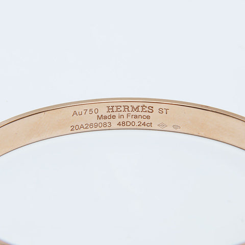 Hermes Hermes AU750 48d0.24ct Corried Cyan Bangle Gold WS9846