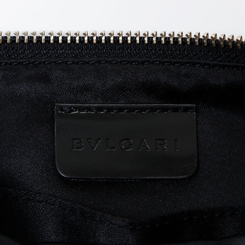 ブルガリ BVLGARI ロゴマニア キャンバス デニム ショルダーバッグ ネイビー WS9871